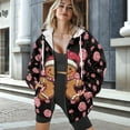 thumbnail image 3 of COEQINE Oversized Long Sleeve Casual Wear Fashion Sweatshirts Y2K Jacket with Pockets Cookies and Candy Black Print Women's Full Zip Up Hoodie Sweater, XS, 3 of 7