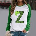 thumbnail image 2 of Camiseta de manga larga con estampado de San Patricio y cuello redondo para mujer Pompotops FGAJ864, 2 of 4