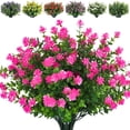 thumbnail image 3 of Artificial Camellia Eucalyptus Stems, Plastic Faux Flowers for Outdoor Garden, Yard Patio Decor, Realistic Greenery Bouquet Hot Pink, 3 of 6