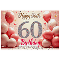 thumbnail image 5 of Pink Themed Glittery 60th Birthday Banner Background Decorations for Birthday Party Photography Props Backdrop Party Supplies Celebrations Decor, 5 of 8