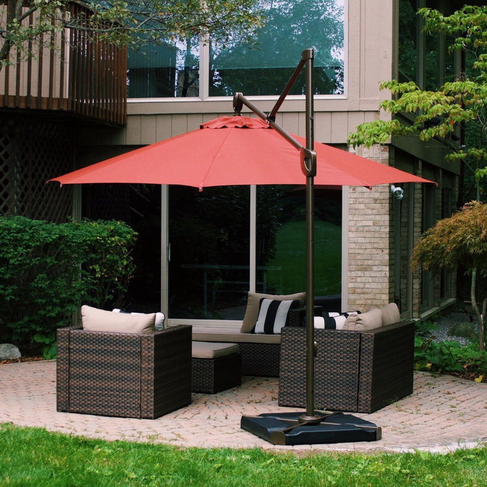 abba patio 4pcs offset umbrella base Stand 4PCS, Cantilever Umbrella, Light-Duty Square Stand, Sand Filled for Garden Law Backyard, Scratch-Resistant, 160lbs Capacity, Black : Patio, Lawn & Garden your umbrella will stay put Abba Patio Compact Base for