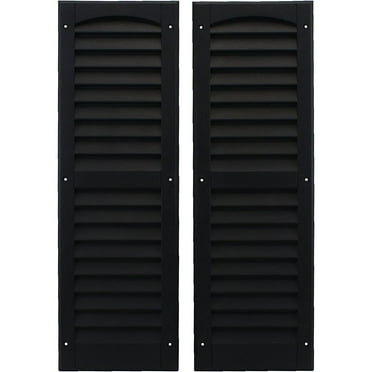 Louvered Shed Shutter or Playhouse Shutter Black 9" X 27" Sold by The Pair