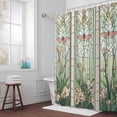thumbnail image 5 of Butterfly Floral Fabric Shower Curtain Vintage Green Leaves Washable Shower Curtains for Bathroom, Waterproof Bath Curtain with Hooks Home Decor 36x72in, 5 of 8