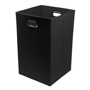 Modern Littles Bold Solid Black Folding Laundry Bin