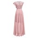 thumbnail image 5 of ¡Oferta de vestidos de fiesta! Vestidos Umfun para invitadas de boda, de encaje, patchwork, lisos, cuello redondo, sin mangas, vestido largo, el mejor regalo para festivales, rosa XL., 5 of 6