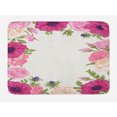 thumbnail image 1 of Anemone Flower Bath Mat, Pink Rose and Anemone Flowers Frame Lively Bridal Wedding Design, Non-Slip Plush Mat Bathroom Kitchen Laundry Room Decor, 29.5 X 17.5 Inches, Pink Green Apricot, Ambesonne, 1 of 2