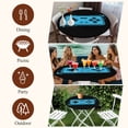 thumbnail image 7 of Blue Game Handle Round Tablecloth, Fitted Table Cover with Elastic for 36"-44" Round Tables, Video Gamer Console Earphones Black Table Cloth Outdoor Indoor Dinning Party Waterproof Tablecloths, 7 of 7