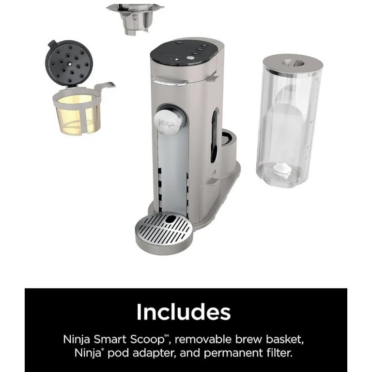 N!nja PB041ST Pods & Grounds Single-Serve Coffee Maker, K-Cup Pod  Compatible, 56-oz. Reservoir, 6-oz. Cup to 24-oz. Travel Mug Brew Sizes,  Iced Coffee Maker, Stone 