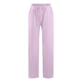 thumbnail image 5 of JUSLIO Linen Pants for Women Fashion Casual Drawstring Loose Wide Leg Pants, 5 of 5