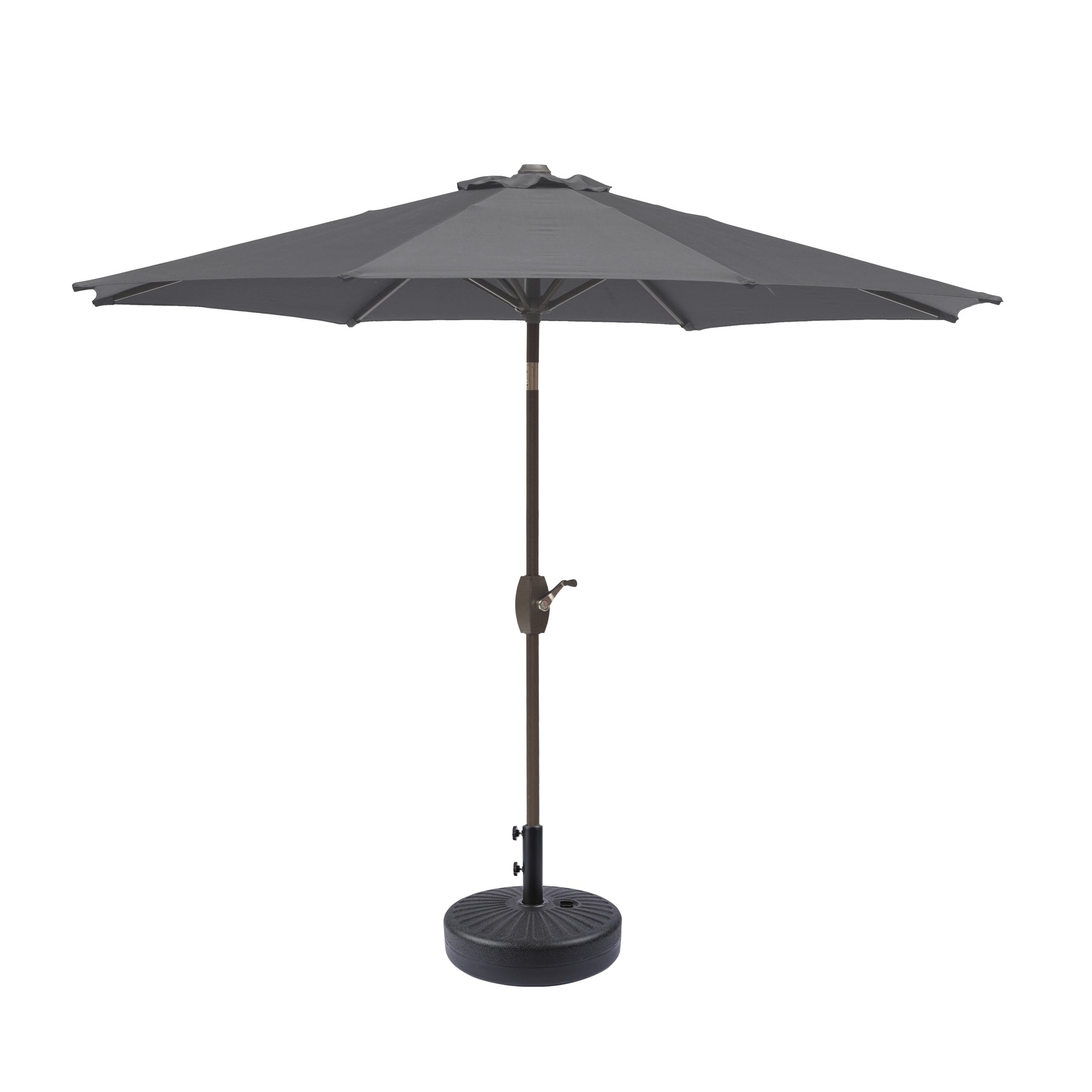 Polytrends Holme 9-foot Patio Umbrella and Base Stand Grey