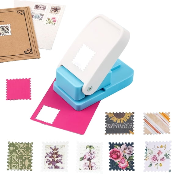 Stamp Punch, Stamp Puncher 1X0.8inch Rectangular Postage Stamps Punches, Stamps Shaped Paper Punch, Lever Paper Punches for Crafting,Craft Cutter Hole Puncher for Scrapbooking Journaling Card Making
