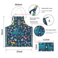 thumbnail image 7 of Colorful Dinosaurs Flowers Border Pattern Apron-Garden Aprons for Women with Pockets-Cotton Linen Waterproof Kitchen Cooking Gardening Aprons Adjustable for Kitchen,Cooking,BBQ and Salon 33x27 Inch, 7 of 7