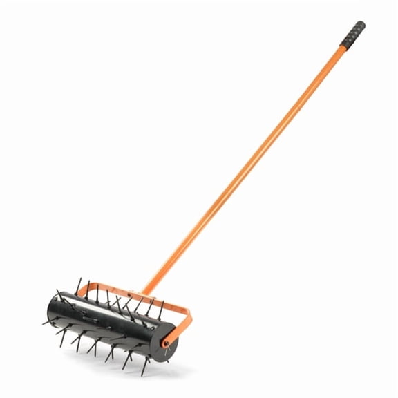 Olurrisa 17-inch Lawn Aerator, Rolling Aerator Lawn Tool, Heavy Duty Lawn Aerator Tool, Grass Aerator & Garden Tools for Aeration & Soil Health, Orange & Black
