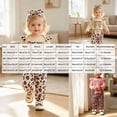 thumbnail image 4 of TOWED22 Baby Girl Fall Clothes Set Print Long Sleeve Romper Pants Set Cute Infant Newborn Outfit,6-12 M, 4 of 9