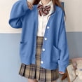 thumbnail image 2 of Womens Japanese Cute Knitted Cardigan Sweater Long Sleeve Button Down School Jacket Cardigan Sweaters for Women, 2 of 2
