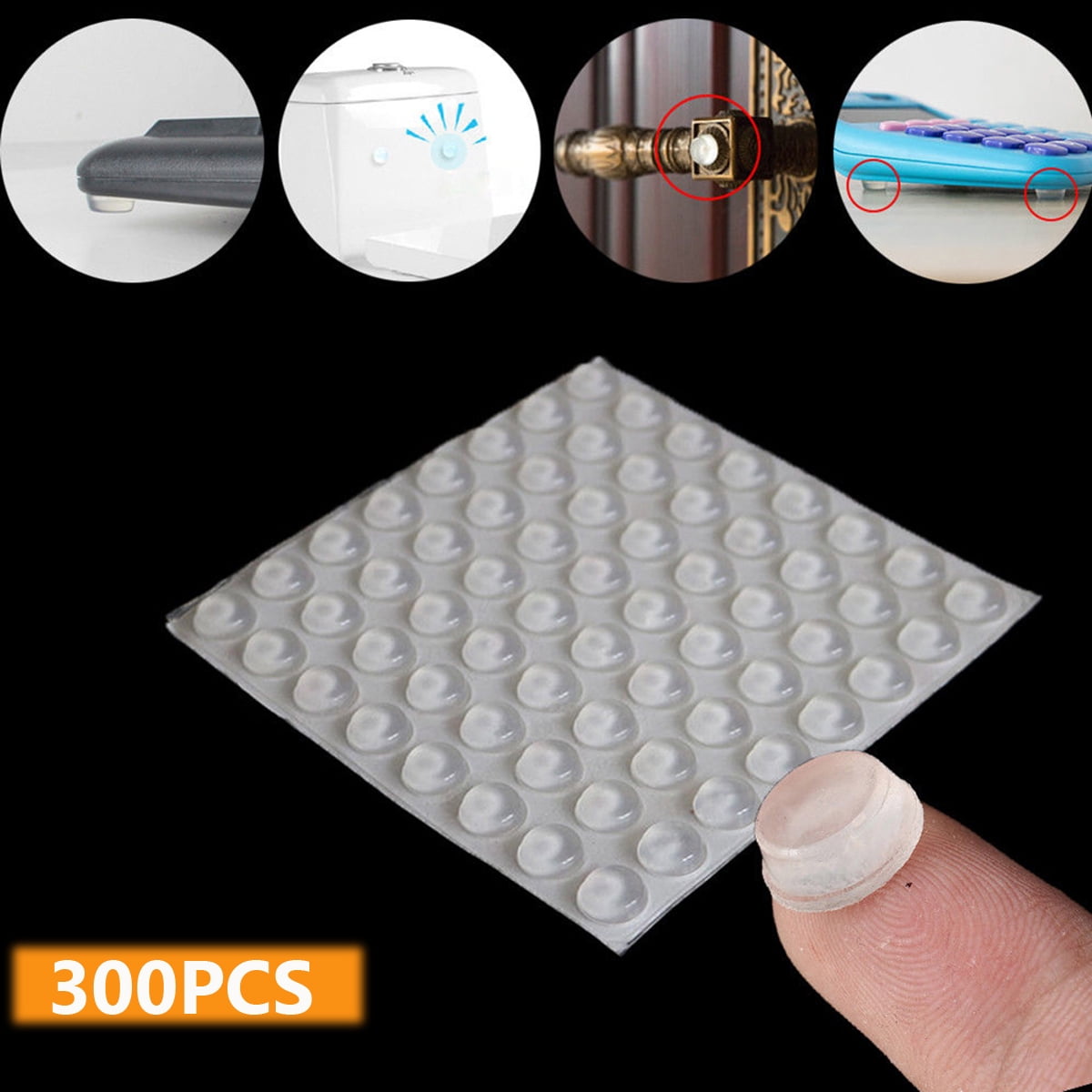 100PCS Door Self Adhesive Rubber Door Buffer Pad Feet Semicircle Bumpers  Bx 