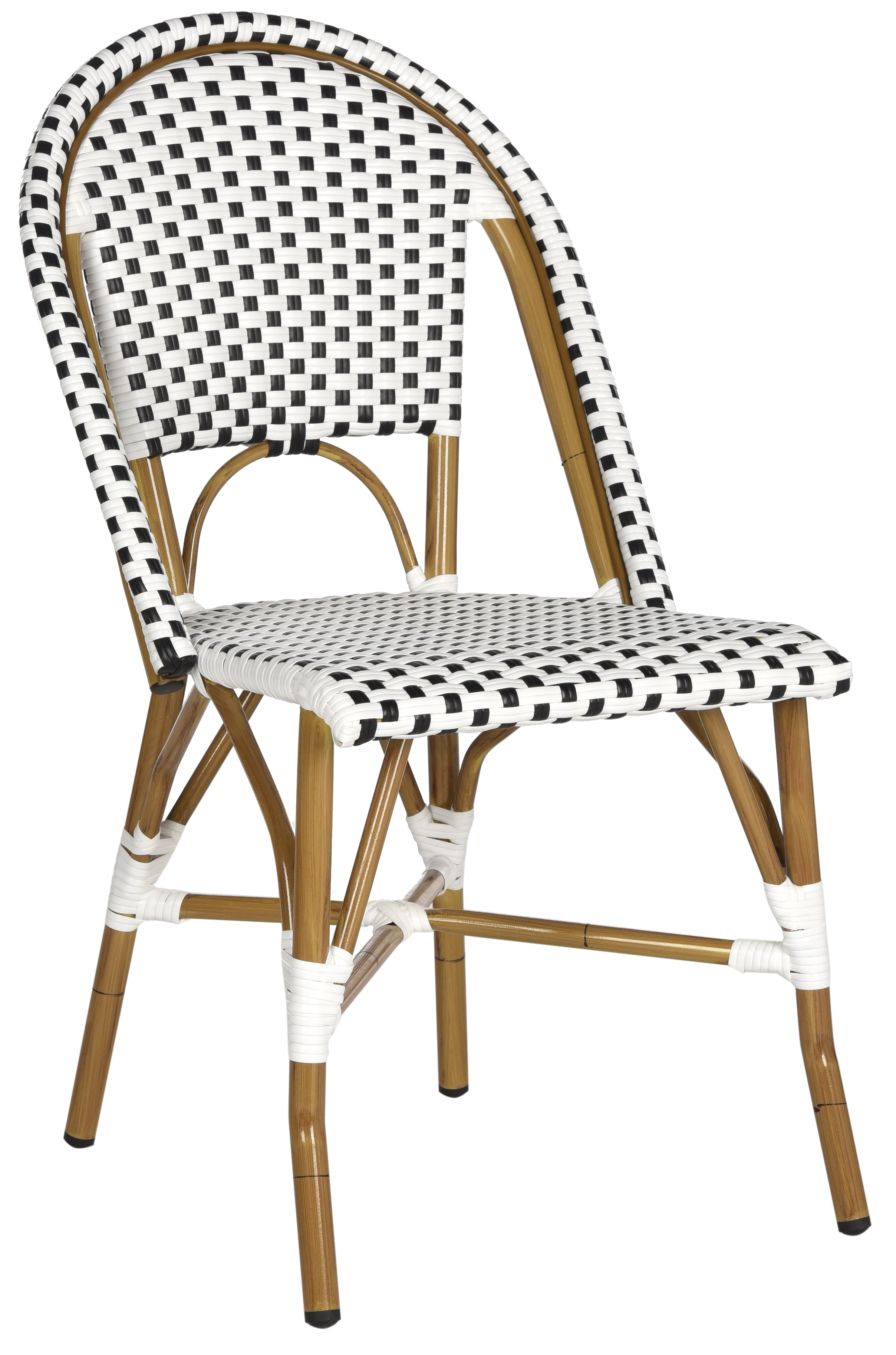Safavieh Salcha Outdoor Bistro Side Chair, Set of 2 - Black/White