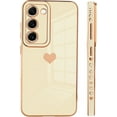 thumbnail image 4 of Samsung Galaxy S23 Plus 5G Case Love Heart 6D Plating Electroplate Luxury Elegant Case Camera Protector Soft TPU Shockproof Protective Corner Back Cover -White, 4 of 10
