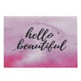 thumbnail image 1 of Hello Cutting Board, Romantic Phrase with Hand Lettering and Color Splashes on Backdrop, Decorative Tempered Glass Cutting and Serving Board, Large Size, Lilac Magenta Black, by Ambesonne, 1 of 1