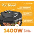 thumbnail image 5 of MUERE Countertop Pizza Maker, 1450W Mini Pizza Oven, Pizza Maker Oven With 12″ Non-Stick Ceramic Plate, Indoor Electric Pizza Oven for Crepes, Pancakes - Black, 5 of 7