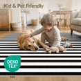 thumbnail image 4 of ODIKA 8'x10' Washable Area Rug Classic Monochrome Stripe With Clean Geometric Border Design for King Size Bedroom Under Bed, Master Suite, Non-Shedding, Easy Care, 4 of 7