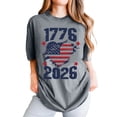 thumbnail image 3 of HCYSFG Womens Summer Crew Neck Elbow Sleeve Tops July 4th Independence Day Flag Motif Tees 250th Anniversary T-Shirts, 3 of 5
