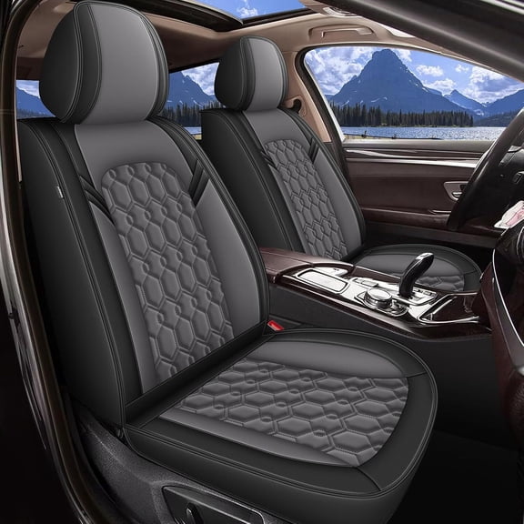HQBQBUG Car Seat Covers Custom Fit for Buick Regal 2011-2017:5 Seats Full Set Breathable Leather Automotive Seat Protectors Gray,Full Set