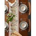 thumbnail image 3 of Table Runner 36 Inches Long for Kitchen Dining, Spring Floral Eater Bunny Dresser Scarf Farmhouse, Dining Table Decorations for Wedding/Parties, Colorful Eggs Rustic Red 13 x 36 In, 3 of 9