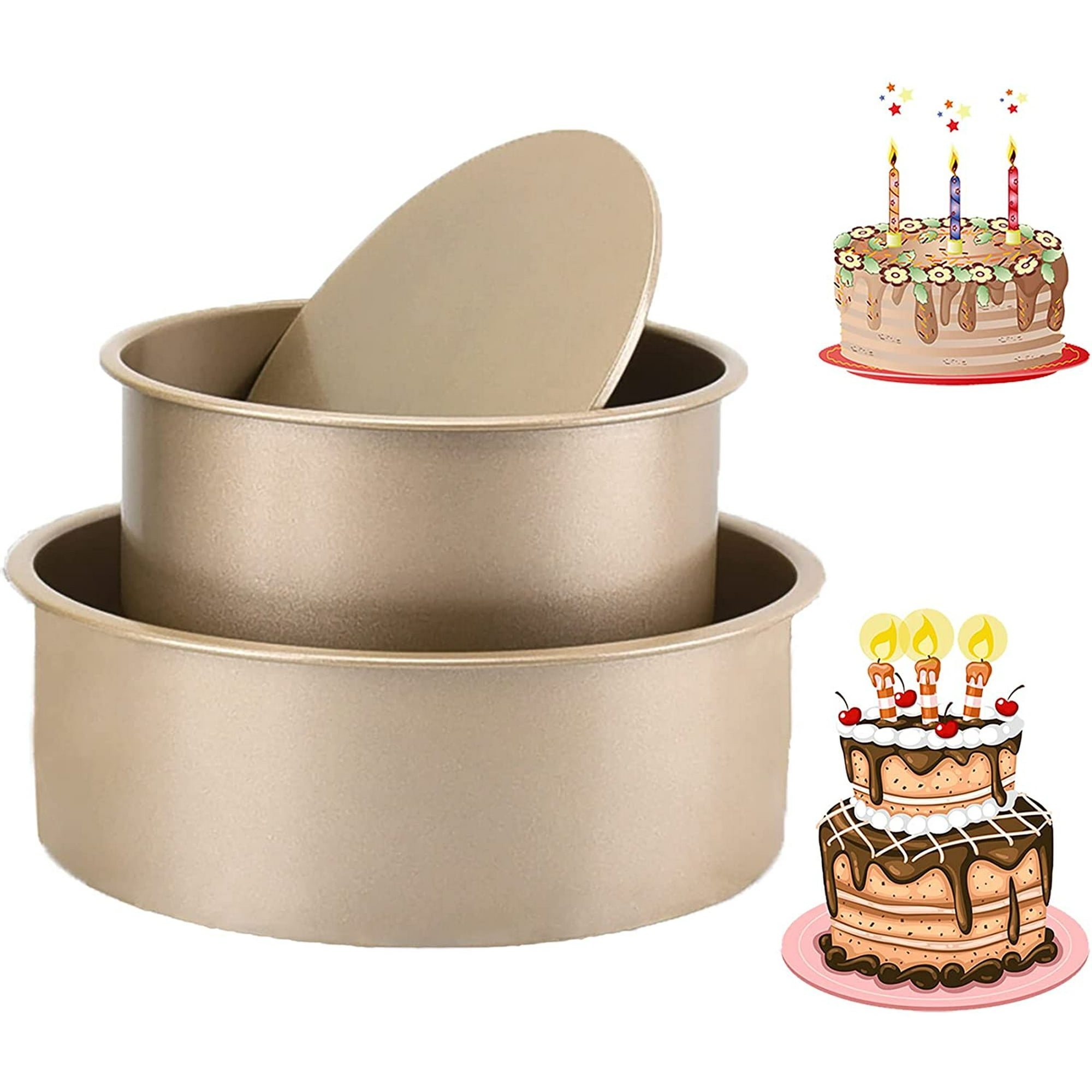 Moule à gâteau 2 pièces, moule à gâteau à 2 niveaux, moule à gâteau rond (6  / 8), moule à gâteau rond (17CM/ 21.8CM), moule à gâteau en acier à haute  teneur