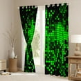 thumbnail image 3 of Manfei Geometric Plaid Grid Black Out Curtains for Boys Girls Kids,Green Neon Lights Curtains Pack of 2 (42x63 Each),Futuristic Cubes Bedroom Curtains,Microfiber Bedroom Decor, 3 of 6