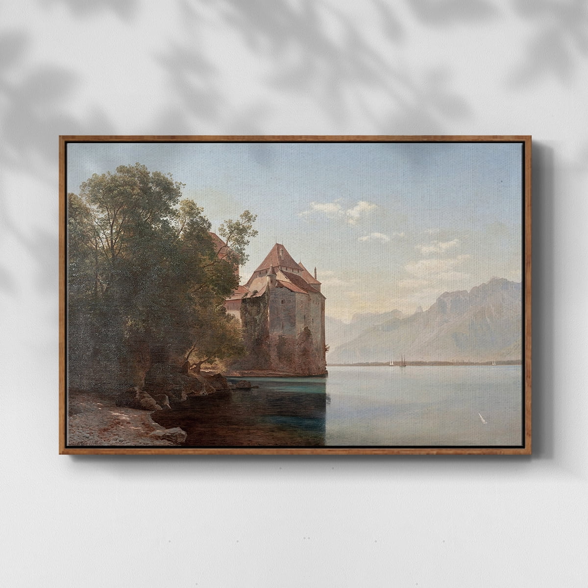 Vintage Landscape-CCCL By Wexford Home Framed in Walnut Wood Gallery Wrapped Canvas 17 in. x 25 in.