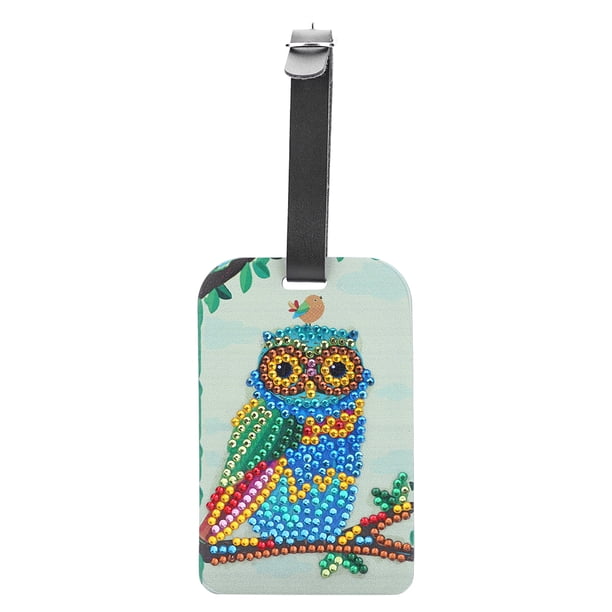 DIY forma especial diamante pintura pájaros diseño bordado cuero equipaje etiqueta Hugtrwg Para estrenar