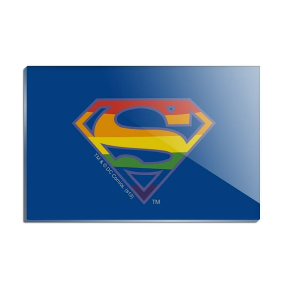 Superman Rainbow Shield Logo Rectangle Acrylic Fridge Refrigerator Magnet