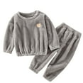 thumbnail image 1 of Gibobby Conjunto de pantalón para bebé Niños pequeños niñas invierno manga larga dibujos animados estampados franela polar camisa Tops pantalones trajes(Gris, 2-3 Años), 1 of 4