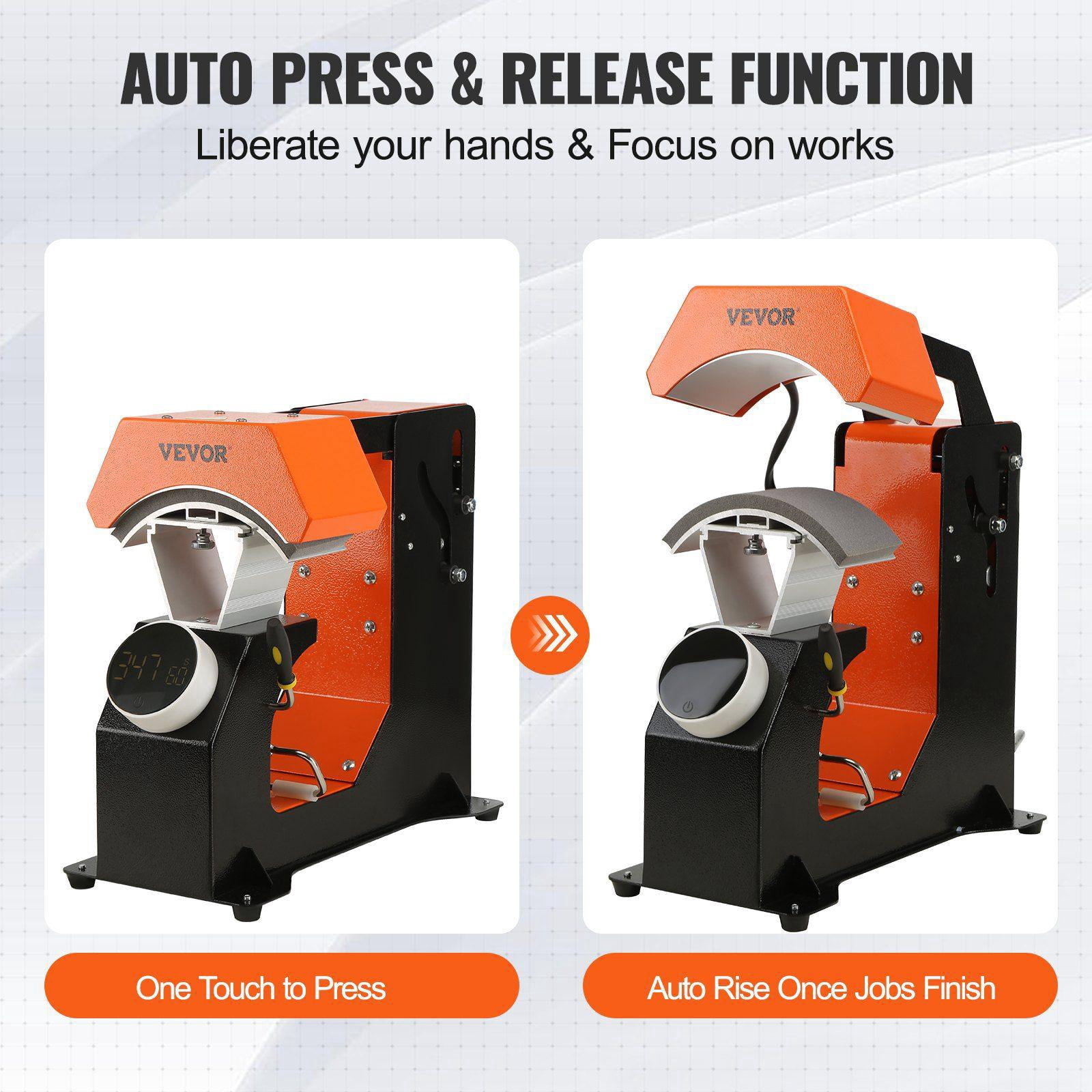 3 in 1 Auto Hat Heat Press with 3 Interchangeable Platens 6.6x2.7 6.6x3.8 6.1x3 Inch Automatic Release Press Knob Digital Control Panel UL Tested