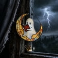 thumbnail image 7 of RGOGAK Halloween Stained Glass Ghost Plant Ornament, Halloween Suncatcher Decor With Bell Uv Printed Acrylic Ornament, Halloween Fall Decor, Halloween Boo Basket Stuffer Gifts For Women, 7 of 7