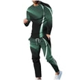 thumbnail image 6 of Dagegui 2 Piece Men's Outfit Sets 3D Print Long Sleeve Pullover Tracksuits Big and Tall Gym Workout Outfits Casual Sport Set ZB Green 5XL, 6 of 6