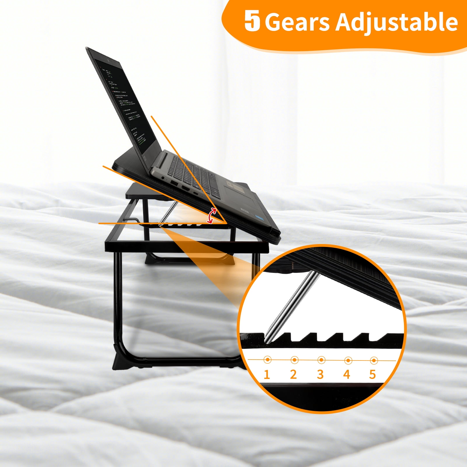 Laptop Bed Tray Table, WLRETMCI Foldable Lap Desk for Bed and Sofa, Laptop Desk Notebook Stand for Eating Breakfast, Reading Book, Watching Movie on iPad