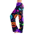 thumbnail image 2 of Halloween Pajama Pants for Women Funny Pumpkin Print Drawstring Stretch Comfy Sleep Pants, 2 of 6