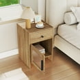 thumbnail image 4 of Costway 2 PCS Farmhouse Nightstand Fluted Bed Side Table with Large Drawer Enclosed Cabinet, 4 of 10