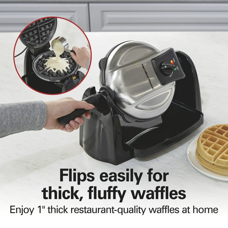 Hamilton Beach Flip Belgian Waffle Maker, Non-Stick, Dishwasher