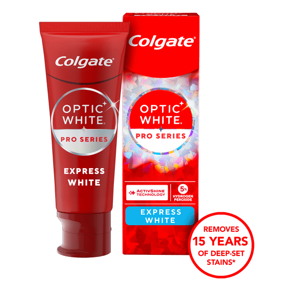 Colgate Optic White Pro Series Express White Toothpaste with 5% Hydrogen Peroxide, 3.0 OZ