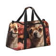 thumbnail image 2 of Kdxio Vintage Red Flower Chihuahua Travel Duffel Bag Gym Bag Weekender Travel Bag Gym Bag for Women &Men Airplane Travel Essentials for Flying, 2 of 7