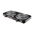 thumbnail image 3 of Emerald Compact & Portable, 2000W (2x1000W) Electric Double Burner 5.5" Coils Stovetop - Black, 3 of 4
