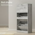 thumbnail image 7 of OXYLIFE Shoe Cabinet Entryway, 3 Tier Shoe Storage Organizer Gray, 7 of 7