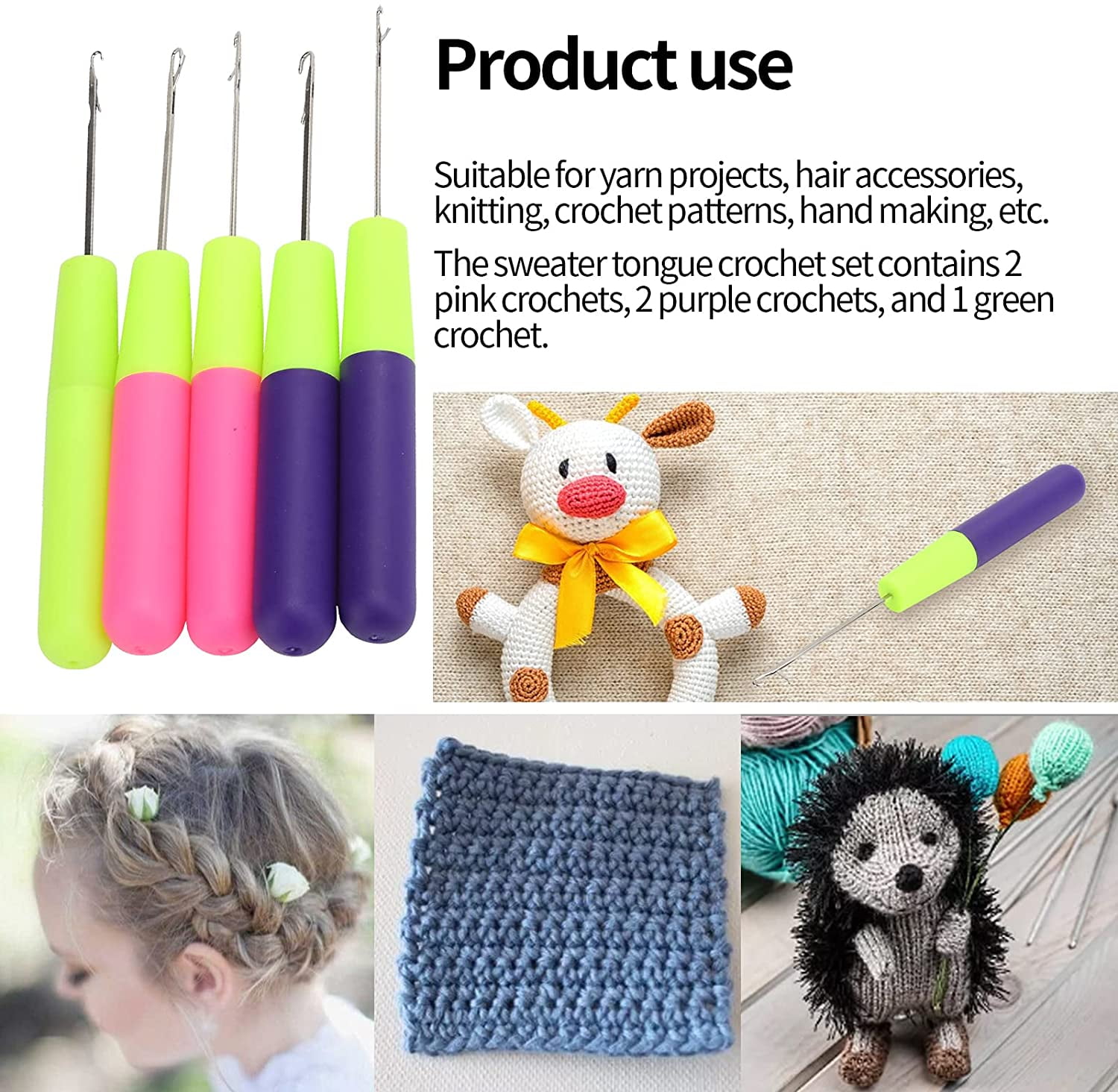 31Pc Crochet Needle Locking Tool Set, Dreadlocks Needles Hair Bent Tools  with Dreadlocks Hair Ring 