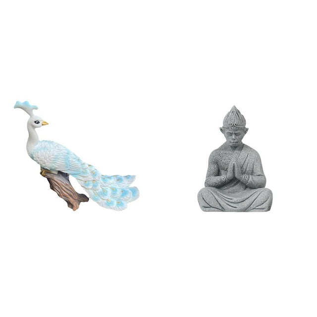 Escultura De Buda De Pavo Real, Figura Decorativa Para Jardín, Artesanía, Estatua Para Decoración Del Hogar, Figura De Mono, Budista, Coleccionable, Miniatura, Sun Wukong Para Hotel, Patio
