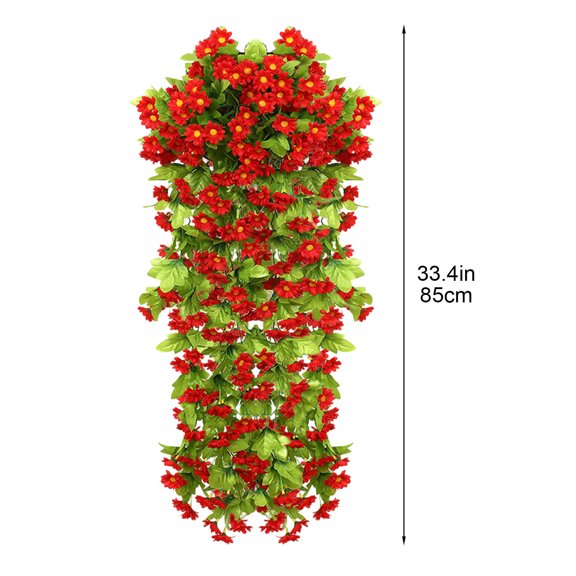 Qholemyo 33.4 Inch Artificial Rose Bouquet Hanging Vines Fake Flowers Home Decor For Wall Basket Garden Party Decoration