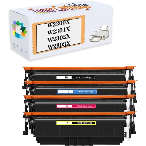 Compatible Toner Cartridges Replacement W2300X W2301X W2302X W2303X for HP 4201-4203CDN 4201-4203DN 4201-4203DW MFP 4301-4303DWE Printers, High Yield 7,500 Pages