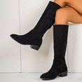 thumbnail image 4 of Boots for Women Winter Comfortable Versatile Round Toe Low Chunky Heel Knee High Boots Women Casual Cozy Fashion Short Boots for Party Daily Wear, 4 of 9